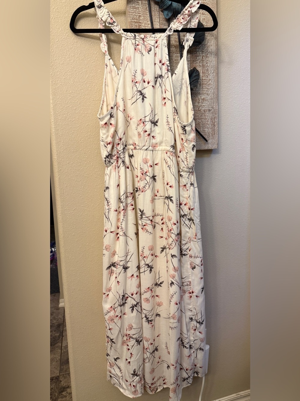 Lucky Brand Cream Floral Wrap Midi Dress with Pink Accents - Picture 11 of 13